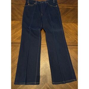 Vintage Levis 517 Boot Cut Jeans Mens 38x30 Indigo Blue Creased Made in USA